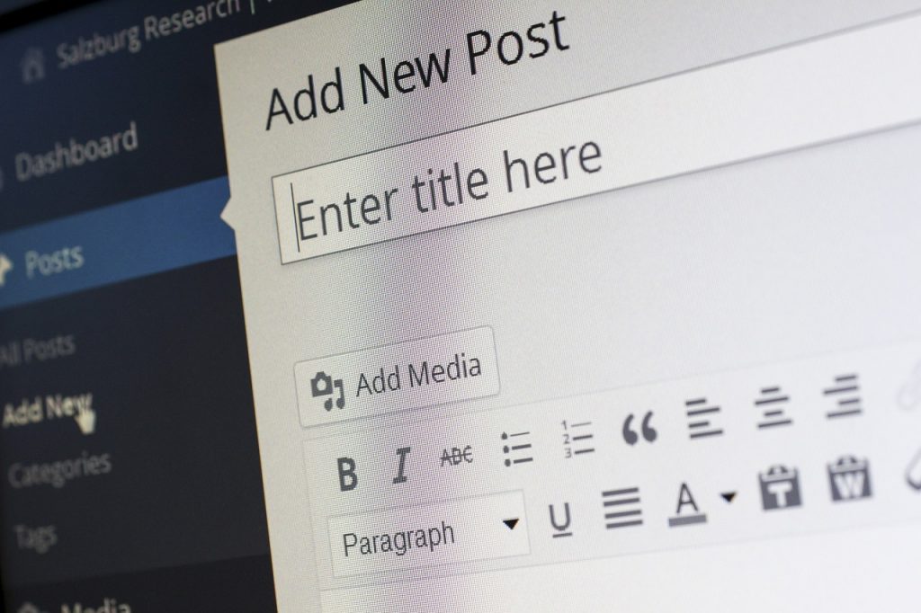 Close-up of the WordPress editor - website copywriting and editing services from Charity Digital Marketing